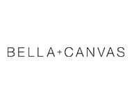 A black and white photo of the bella canvas logo.