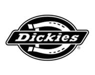 A black and white logo of dickies