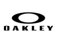 A black and white logo of oakley