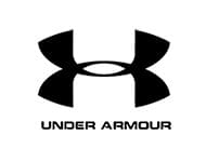 A black and white logo of under armour