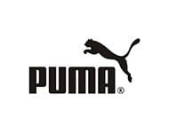 A black and white logo of puma